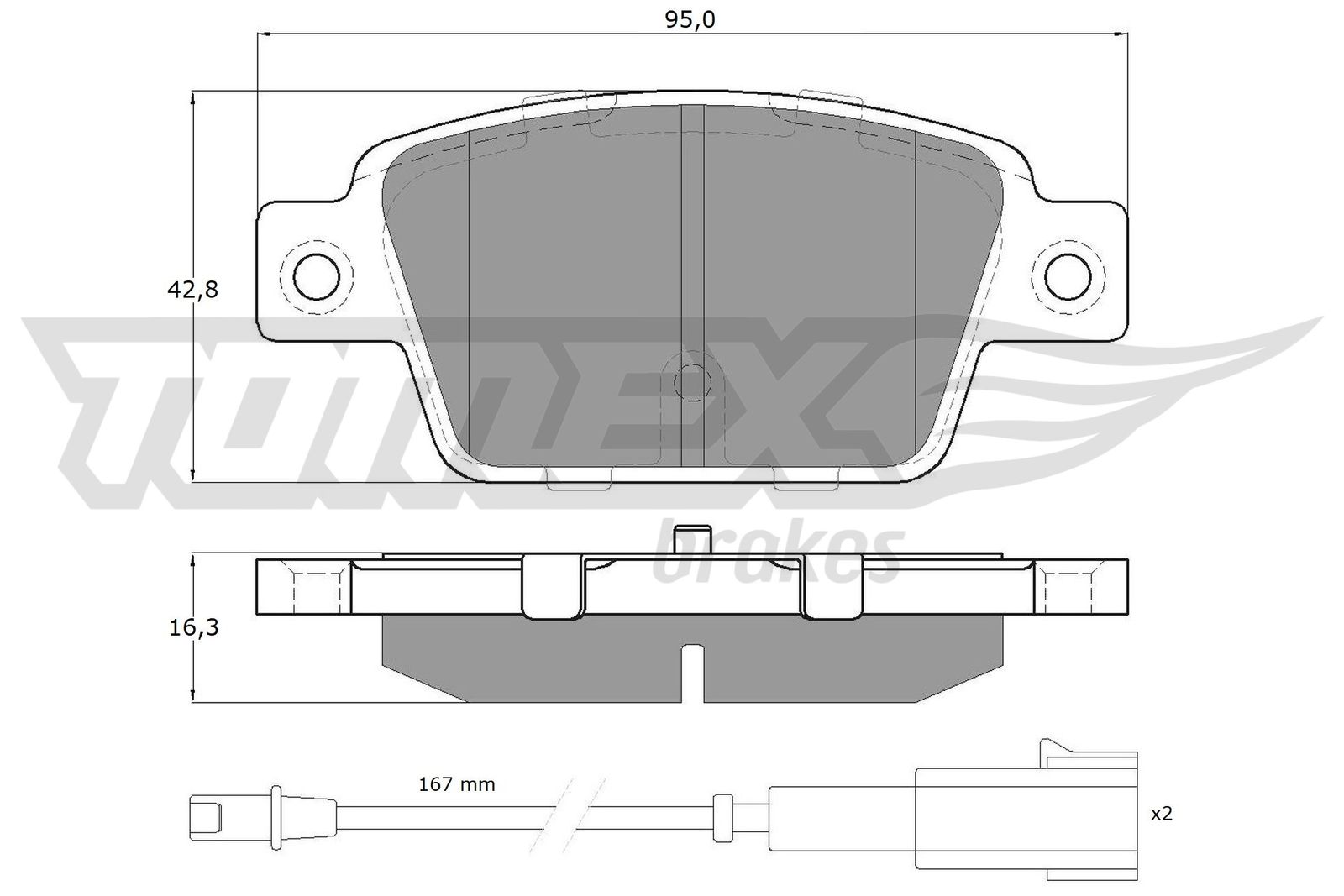 Sada brzdových platničiek kotúčovej brzdy TOMEX Brakes